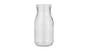 Glas Vase m/ klar plastiklg -  5,5 cm - Hjde: 12 cm