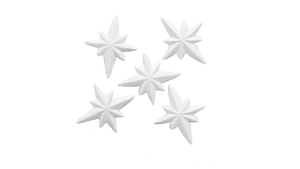 Dekoration Stjerner - 5 cm - 12 stk. - Hvid Glitter