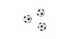 Fodbold -  2,2 cm  - Hvid / Sort - 12 stk./ps