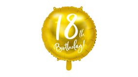Ballon - 18TH BIRTHDAY - 45 cm - Guld