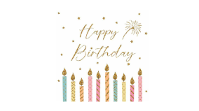 Servietter - 33x33 - Happy Birthday