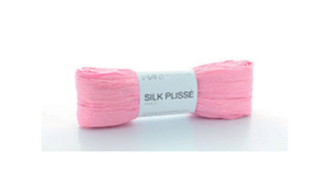 Silk Plisse Bånd - 15 cm x 5 m - Lyserød