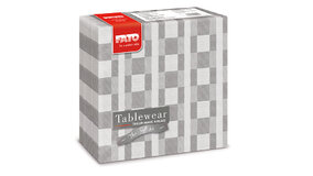 Airlaid Middagsservietter - Tartan - Sort - 50 stk.  - Stoflign