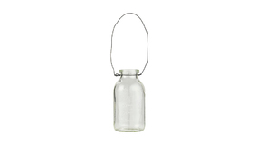 Glas Flaske m/ wire -  4,7 cm - Hjde: 9,7 cm - Transparent