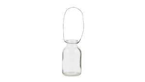 Mini Glas Flaske m/ wire - Ø 3 cm - Højde: 5,5 cm - Transparent
