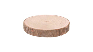 Træ Skive m/bark - Rund - 18-23 cm - Natur
