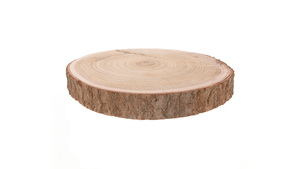 Træ Skive m/bark - Rund - 23-28 cm - Natur