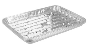 Alu-grillbakke Rektangulr  - 34 x 22 x 2,5 cm - 4-pak