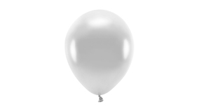 ECO Balloner 26 cm - Metallisk slv - 10 stk./ps