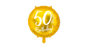 Ballon - 50TH BIRTHDAY - 45 cm - Guld