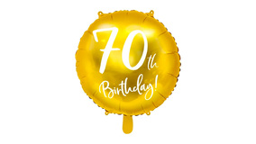 Ballon - 70TH BIRTHDAY - 45 cm - Guld