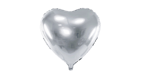 Hjerte Ballon - 45 cm - Slv