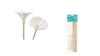Ballon pinde - Bambus Hvid/Beige - 10 stk