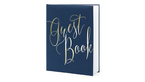 Gstebog - Marine m/ Guld inskription - Guest Book