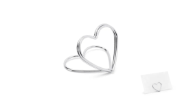 Bordkort Holder Hjerte - Slv - 2,5 cm - 10 stk./ps