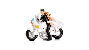 Kagepynt - Nygifte p Motorcykel - 11,5 cm
