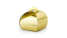 Gaveske - 6 x 6 x 5,5 cm - Guld - 10 stk./ps