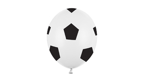 Ballon - FOOTBALL - White - 30 cm - 6 stk./ps