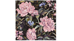 Servietter - 33x33 - Blomster sort baggrund