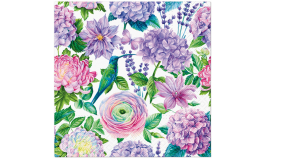 Servietter - 33x33 - Hortensia, blomster og sommerfugle