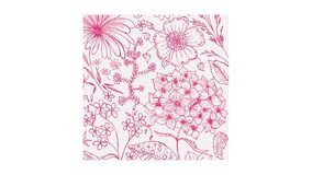 Servietter - 33x33 - Botaniske blomster pink