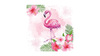 Servietter - 33x33 - Flamingo og Hibiscus blomster