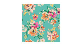 Flower Meadow Pattern  Turquoise