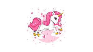 Pink Heart Unicorn - Servietter