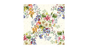 Servietter - 33x33 - Blomster m. prikker