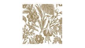 Servietter - 33x33 - Blomster guld