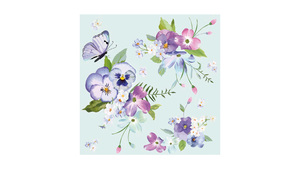 Spring Flowers on Blue Background