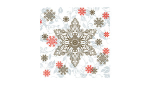 Gold & Red Ornate Snowflakes