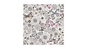 Servietter - 33x33 - Sommerfugle mellem blomster