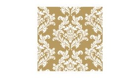 Servietter - 33x33 - Guld/hvid