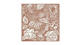 Servietter - 33x33 - Blomster og sommerfugl brun