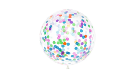 Ballon m/ Konfetti - Multifarvet - 100 cm - 1 stk./ps