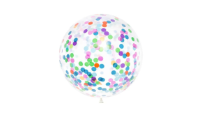 Confetti Ballon 100 cm - KLAR m/Farver - 1 stk./ps