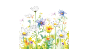 Servietter - 25x25 - Smuk blomster eng