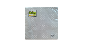 Servietter - 33x33 - Gr m. hvide prikker