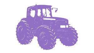 Traktor - Lilla - 10 stk./ps